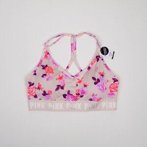 nwt PINK VS logo floral ultimate sports bra